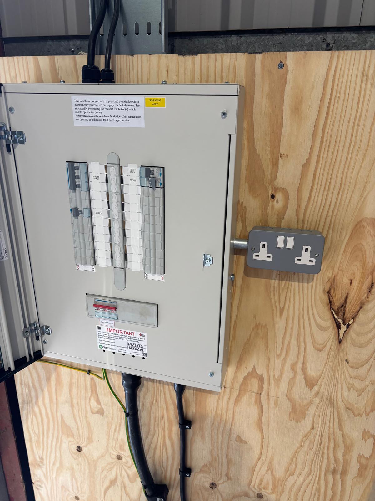 Completed commercial electrical distribution installation